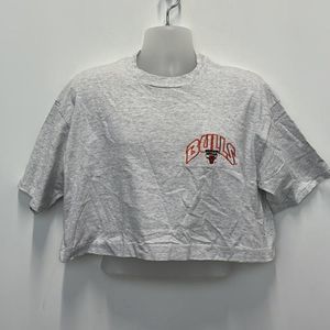 Locker Line NBA Chicago Bulls Grey Womens Crop Top Size XL
